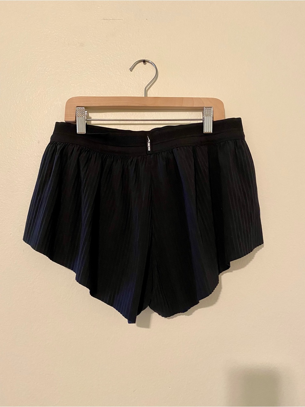 Nike Black Athletic Shorts with White Swoosh - Picture 2 of 2